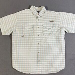 Columbia Mens Plaid Short Sleeve‎ Button Down Vented Fishing Shirt Casual Medium